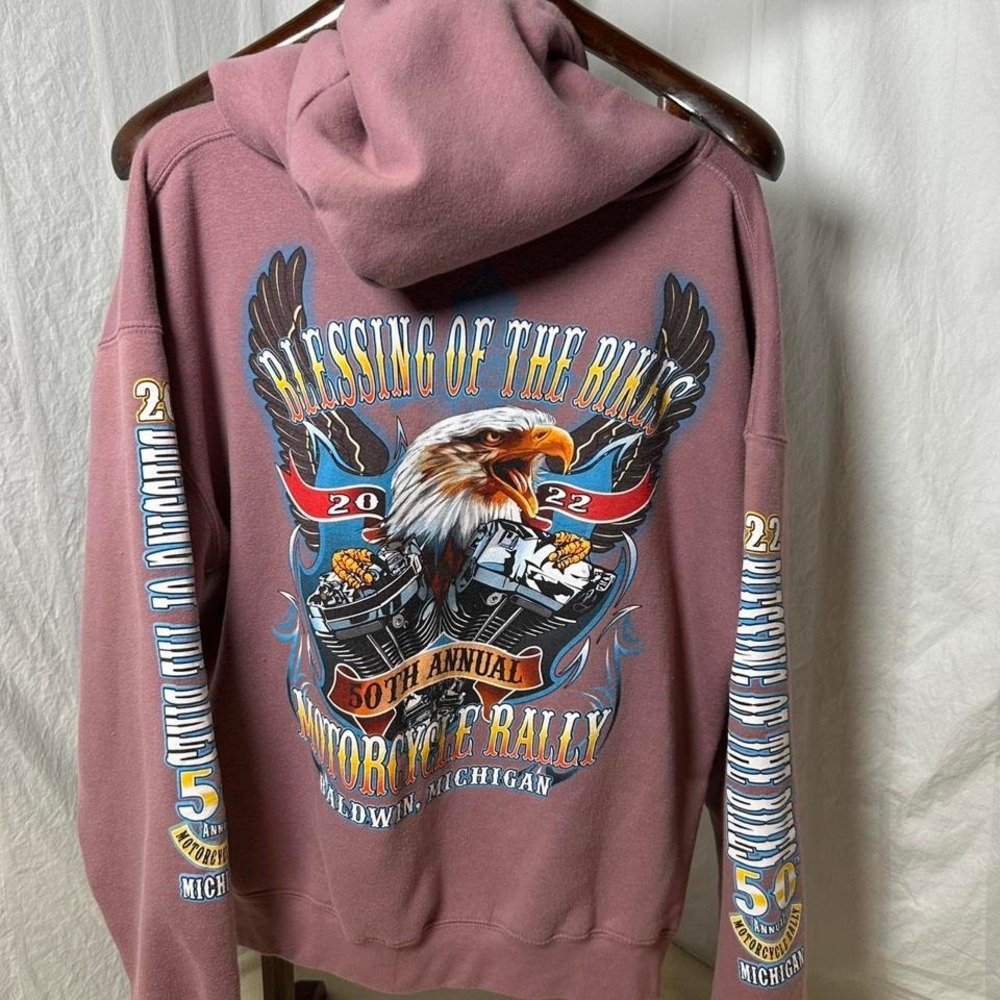 Blessing Of The Bikes, Baldwin Michigan 50th‎ Annual Large  Sweatshirt Hoodie